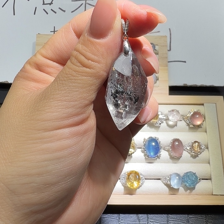 ****象戒指银S925镶嵌水晶我