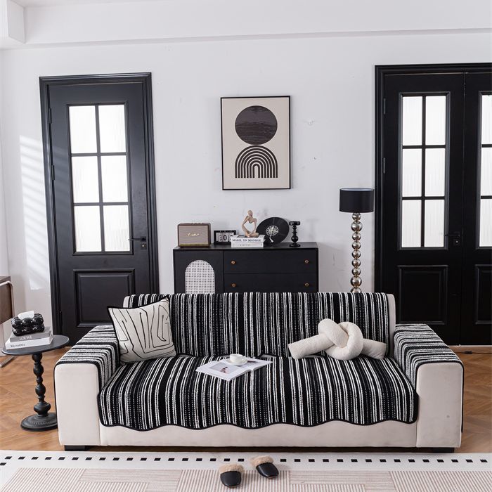 冬季高级感防滑防猫抓沙发垫四季通用一片式直排皮沙发盖巾