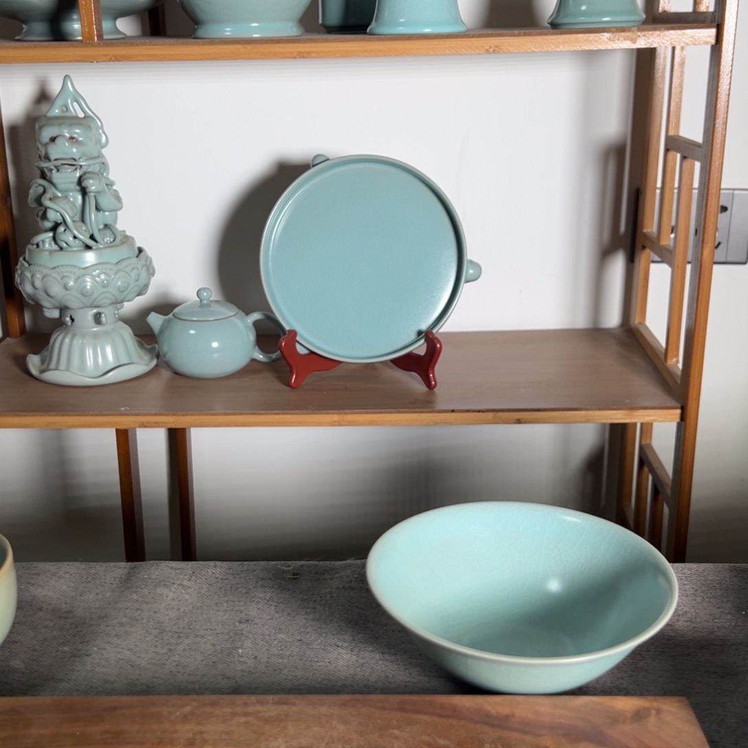 m****陶摆件清凉寺仿古釉汝官窑