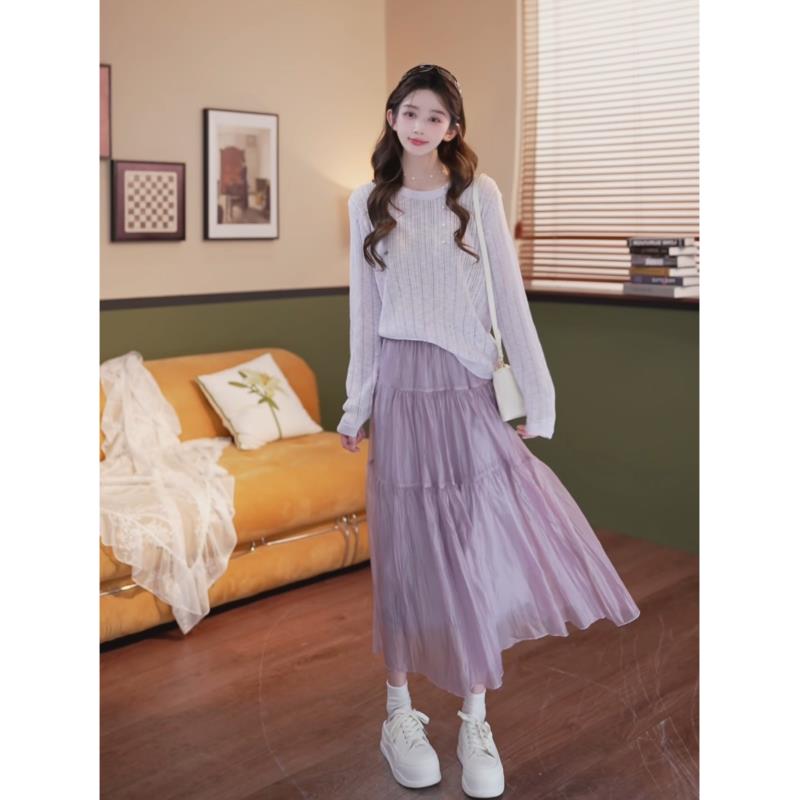 余紫绮【温柔时光】欧若风 新款百搭显瘦半身裙女高腰裙子ZO1217069