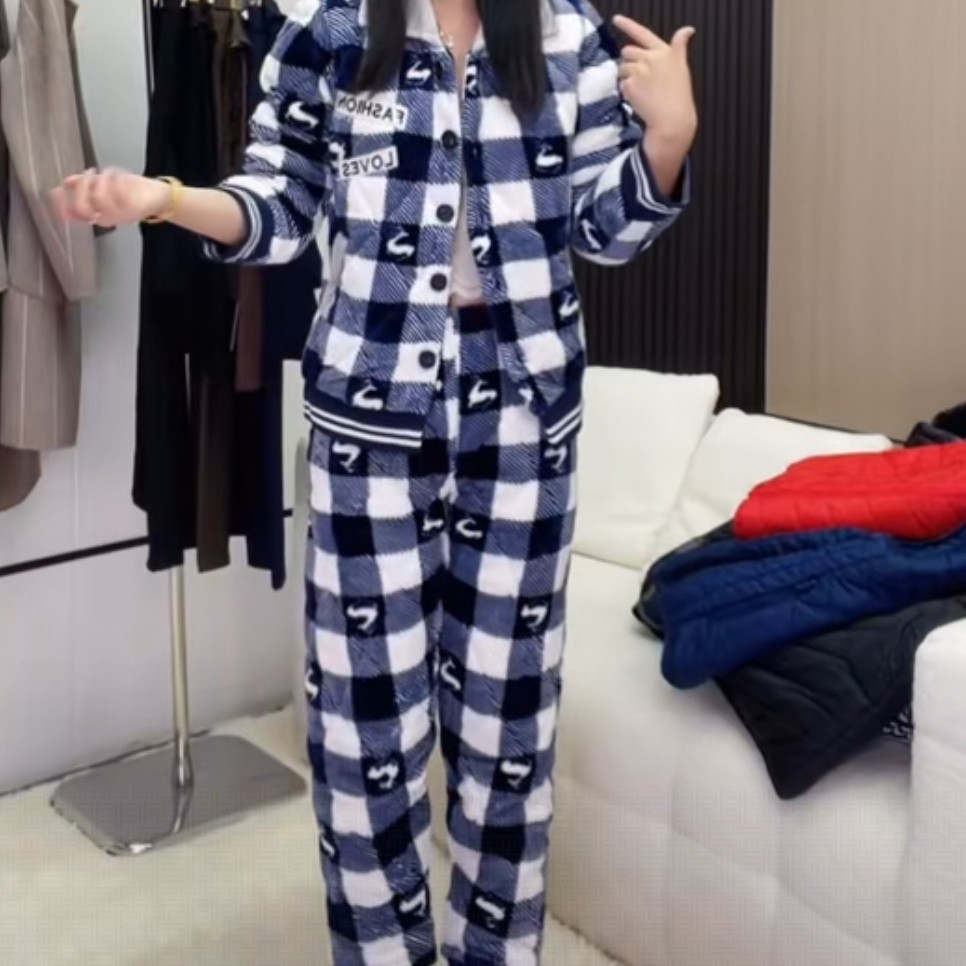 2320衣55裤95冬季加厚睡衣保暖休闲家居服套装