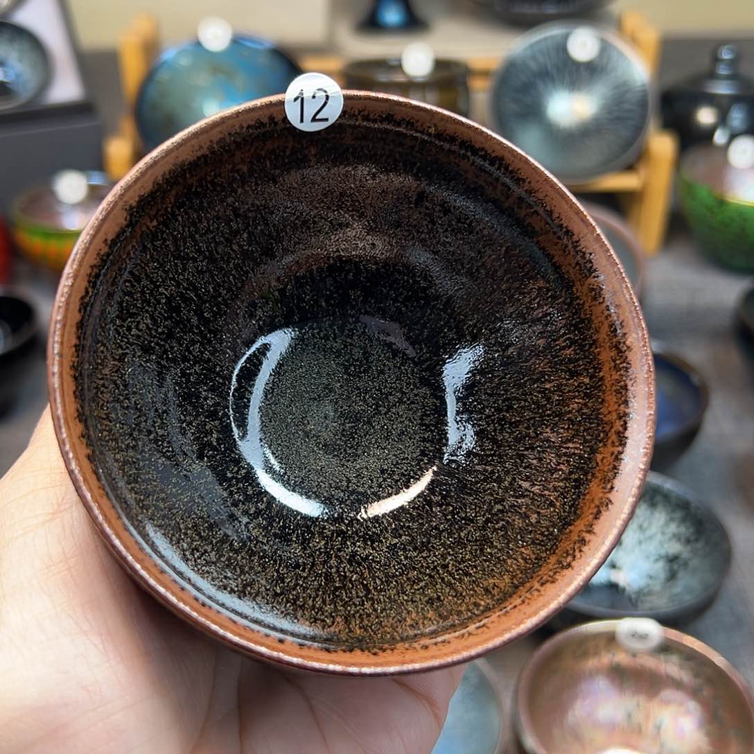 茶盏空**绕柴烧束口手工