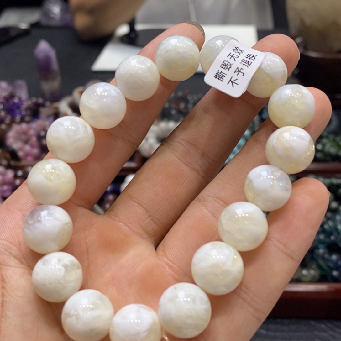 未镶嵌手链水晶雪花幽灵蓝针13mm