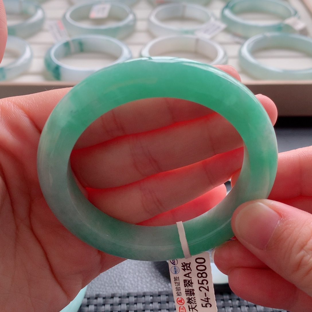 翡翠未镶嵌手镯12号-54.5