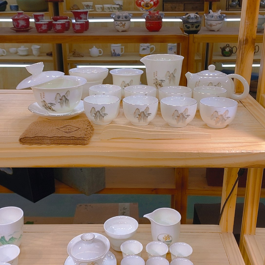 【不止】羊脂玉瓷茶具套装