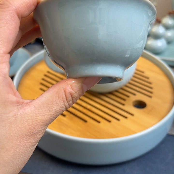 茶宠杯子天青色一级全品