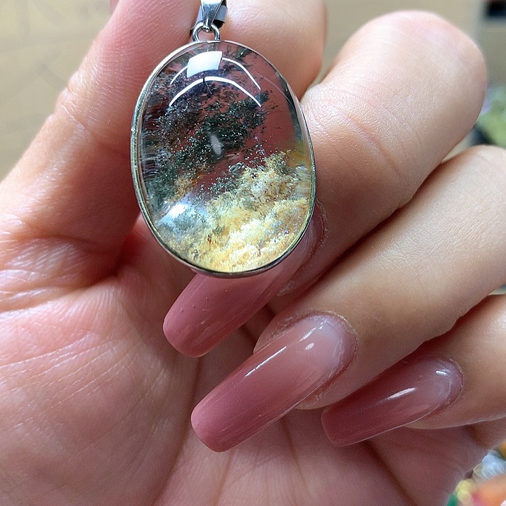 水晶水晶吊坠银S925镶嵌乐*儿