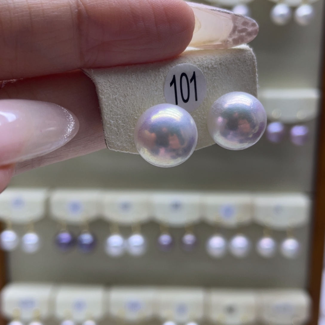 淡水珍珠耳饰18K金镶嵌