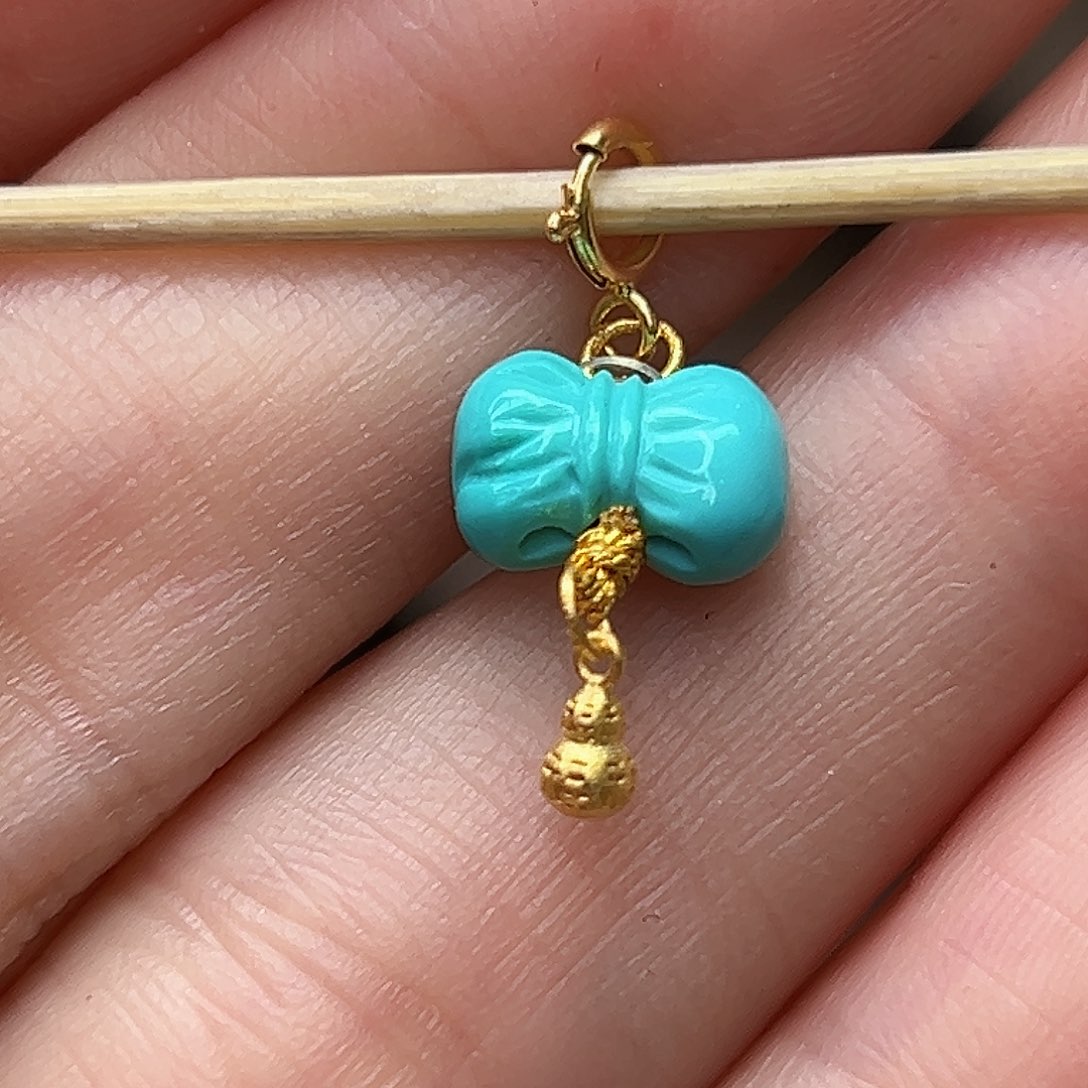 绿松石珠宝奇石18K金镶嵌