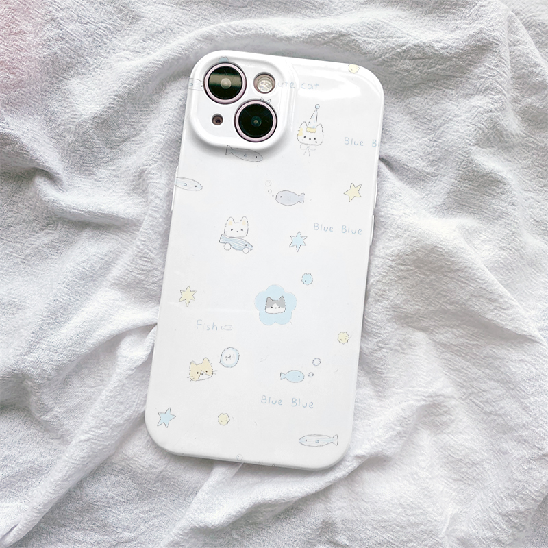 韩系可爱猫咪iphone17手机壳16苹果15小米14华为13适用oppovivo女