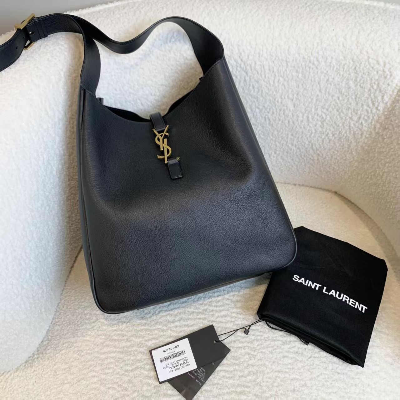 99新 YSL/圣罗兰 壹臻/黑金hobo大号 31342239