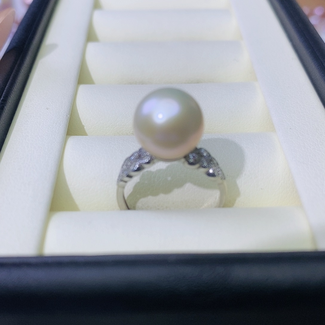 淡水珍珠戒指银S925镶嵌