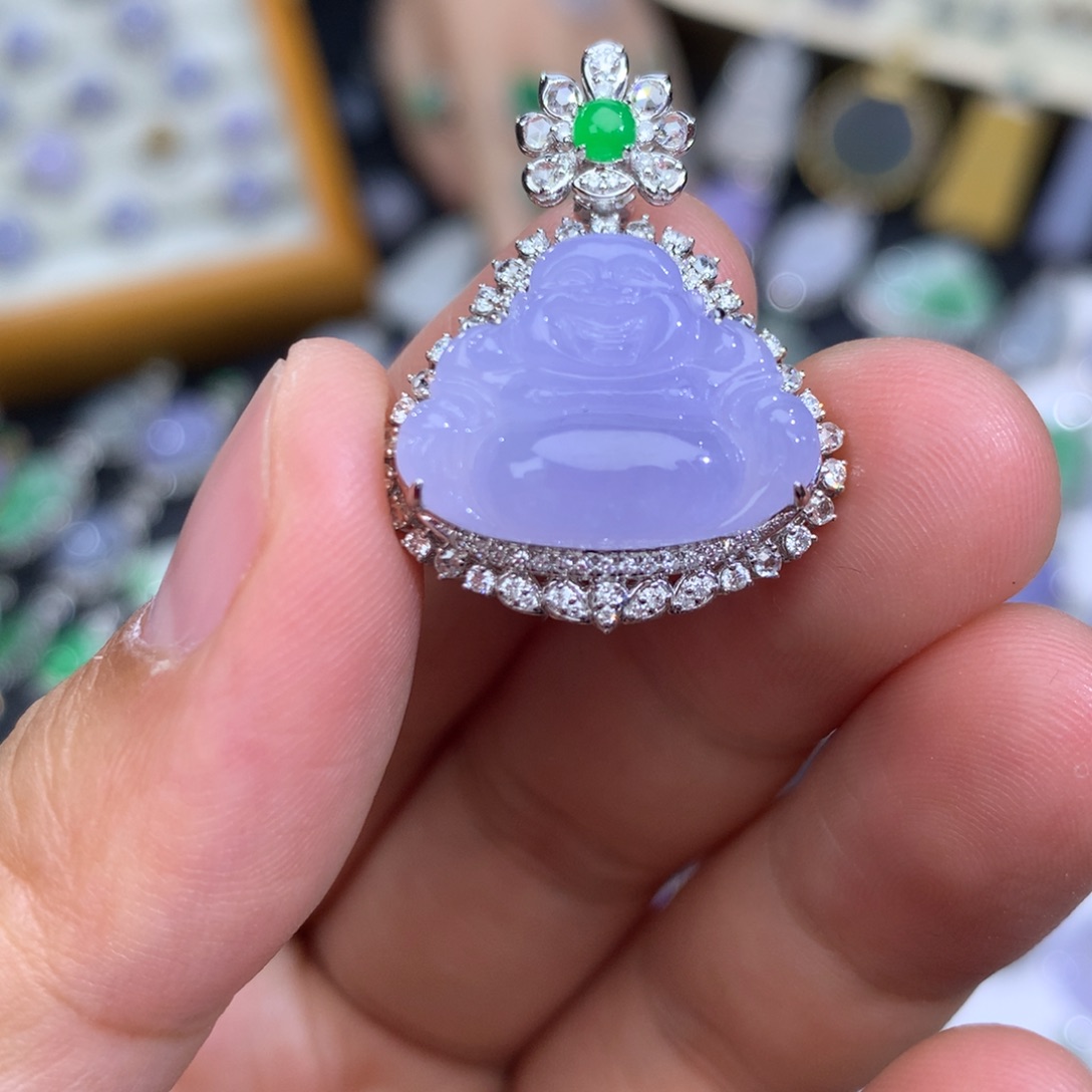 翡翠18K金镶嵌吊坠(不含链)签收后48小时鉴赏期