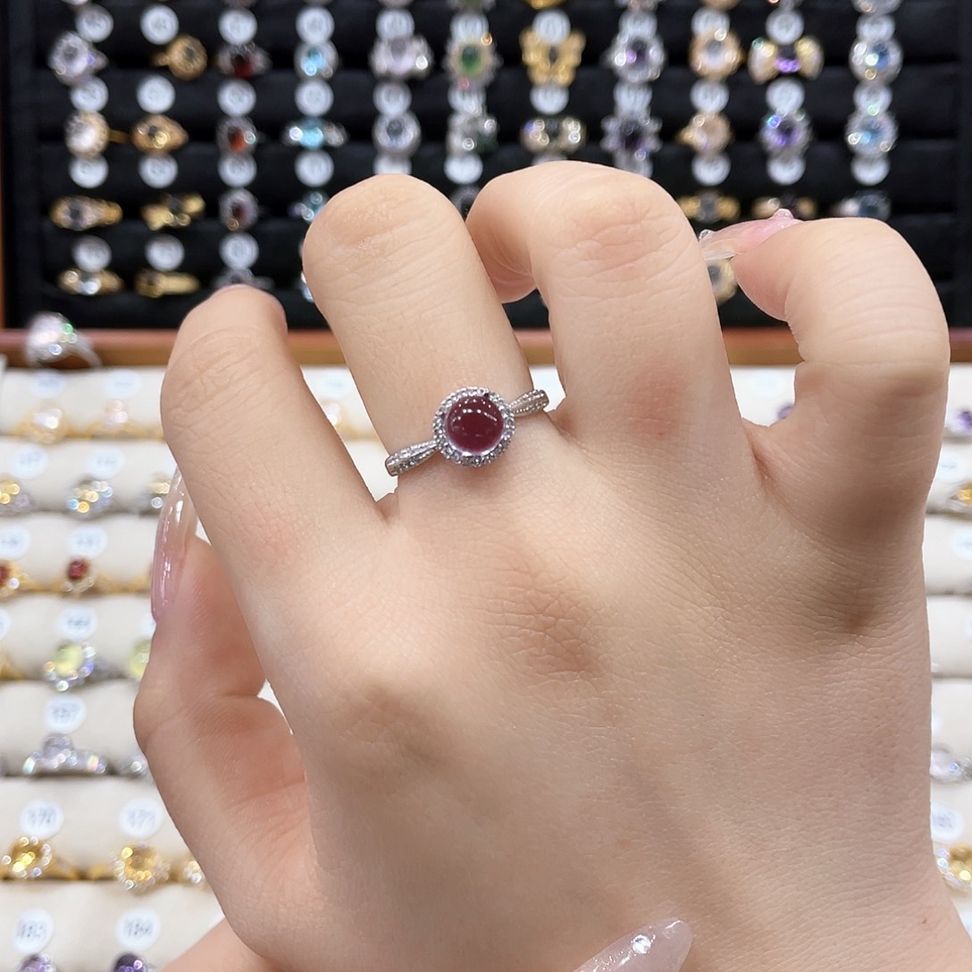 紫晶戒指女银S925镶嵌