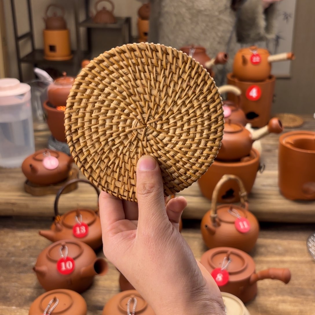 煮水煮茶甘甜 潮州砂铫壶 搭藤垫