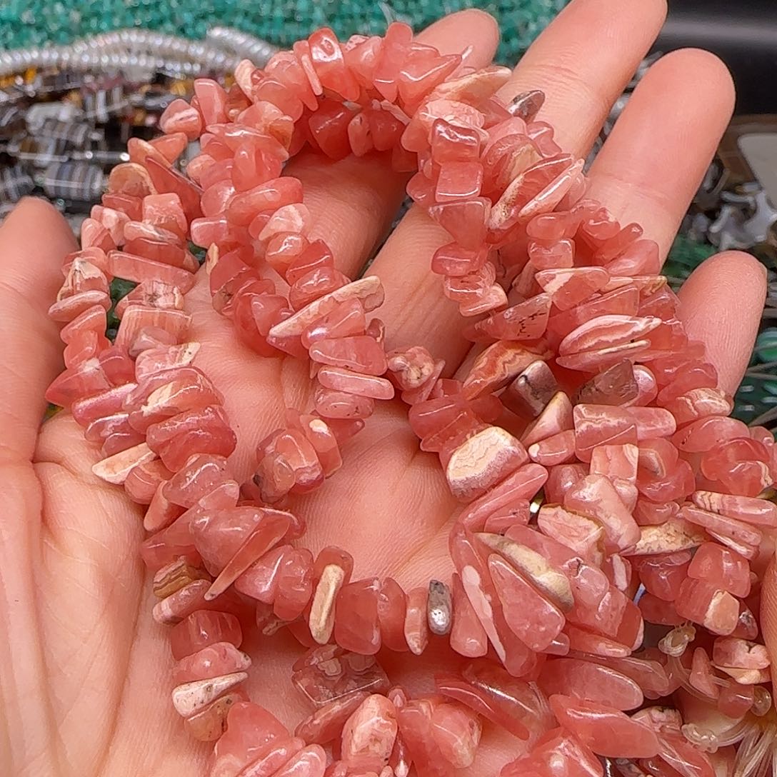 玛瑙/玉髓合金珠宝半成品阿根廷红纹6-8mm一条加长