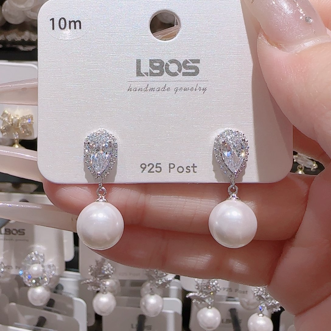 锆石铜合金925银耳环