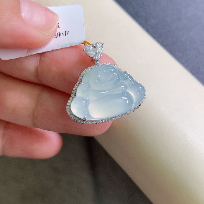 【闪购商品】翡翠颈饰18K金镶嵌佛公