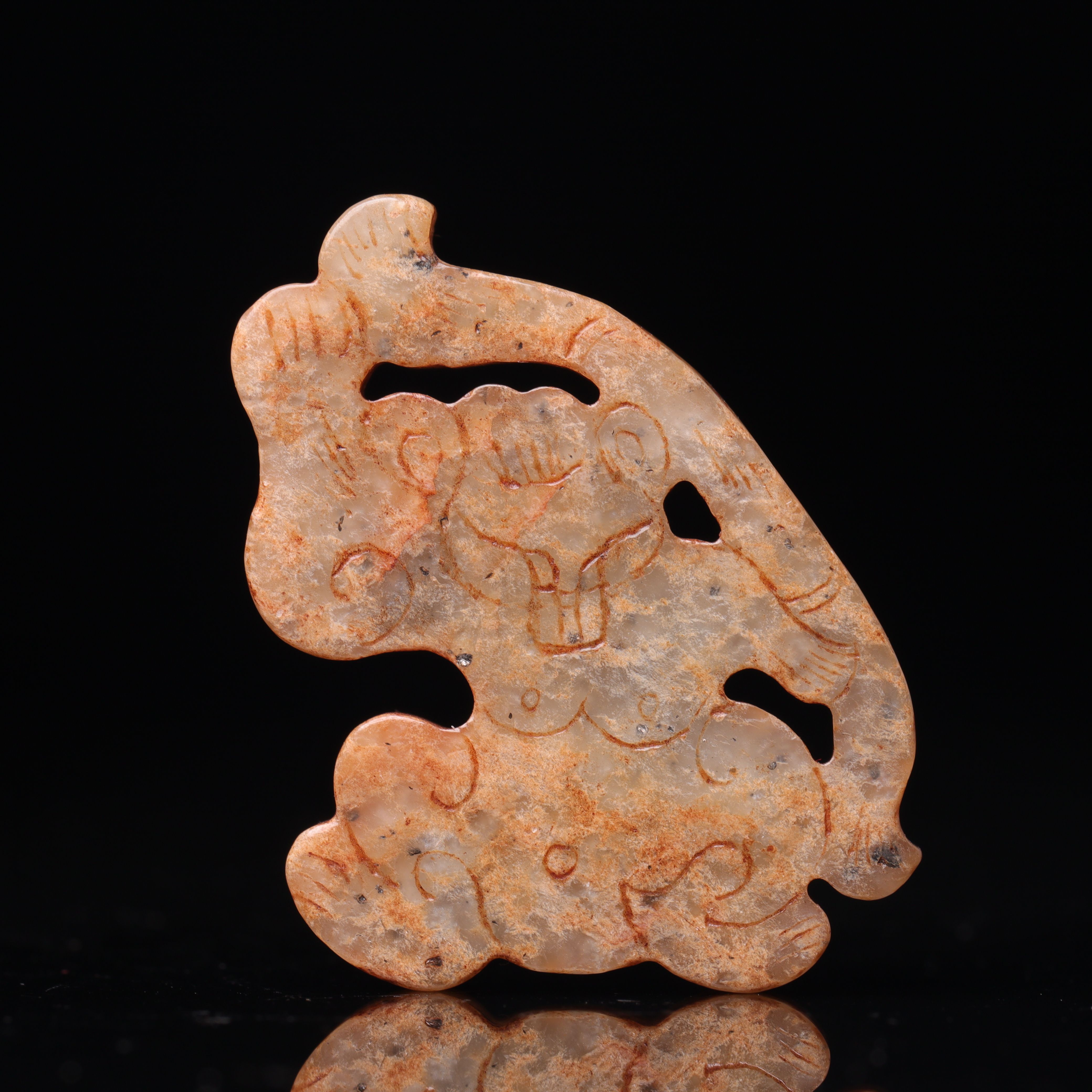 明代和田玉玉熊饰件-CS