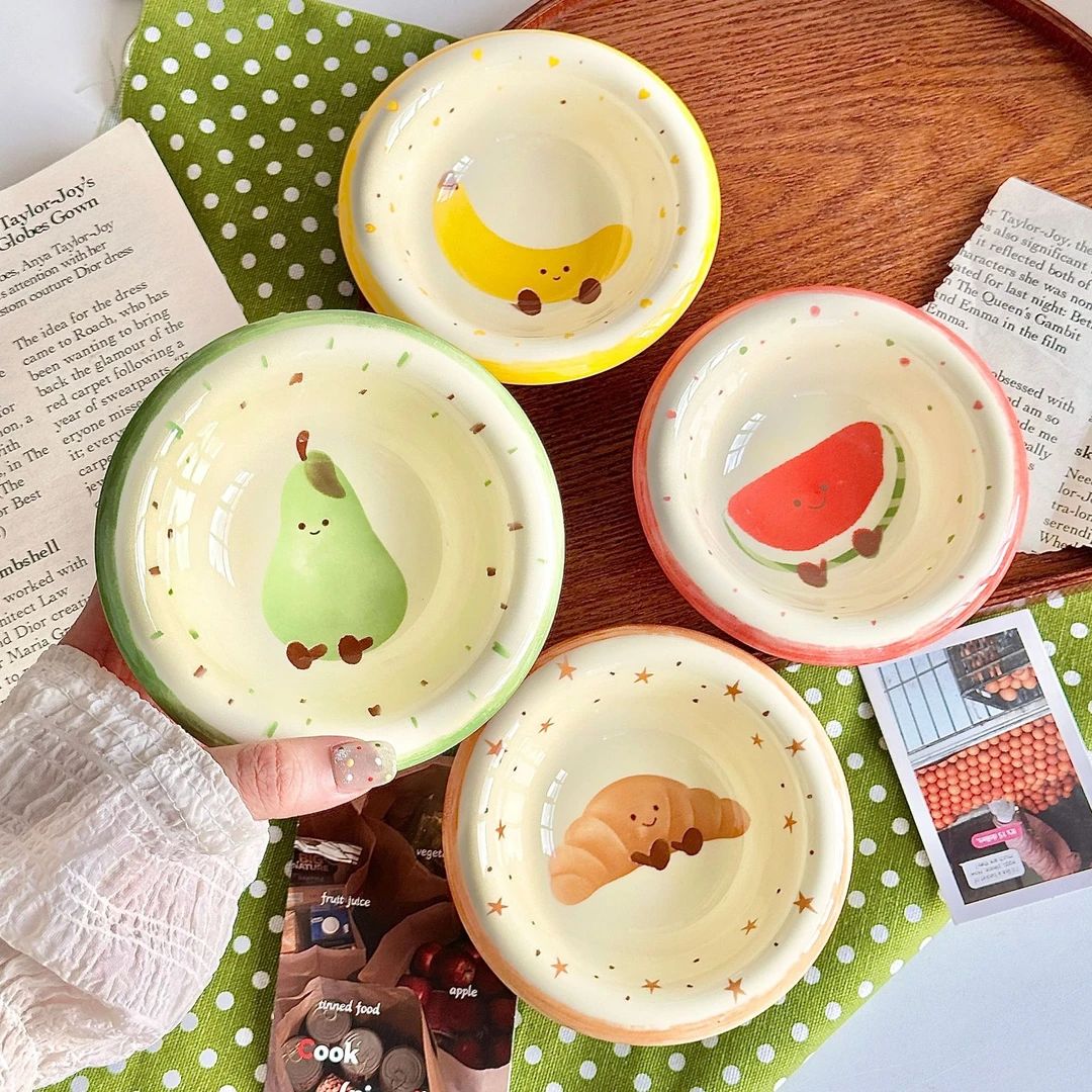 水果可颂高颜值陶瓷味碟酱料碟调料碟家用少女心风釉下彩超好看