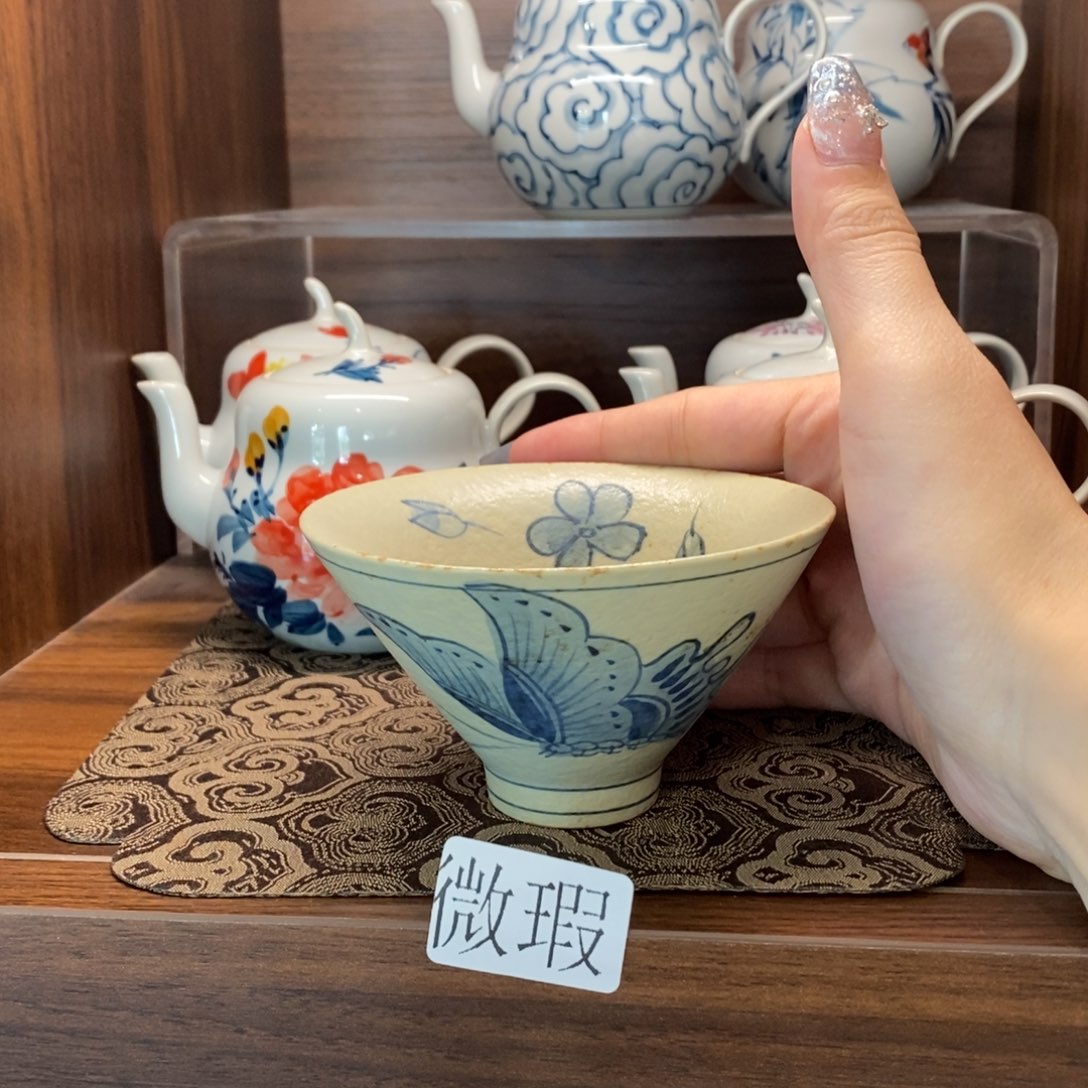 釉下手绘茶具微瑕手工绘制