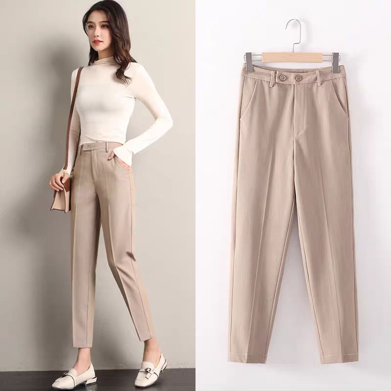 西装裤女新款正装女裤职业休闲烟管裤女显瘦九分裤高腰夏季休闲裤