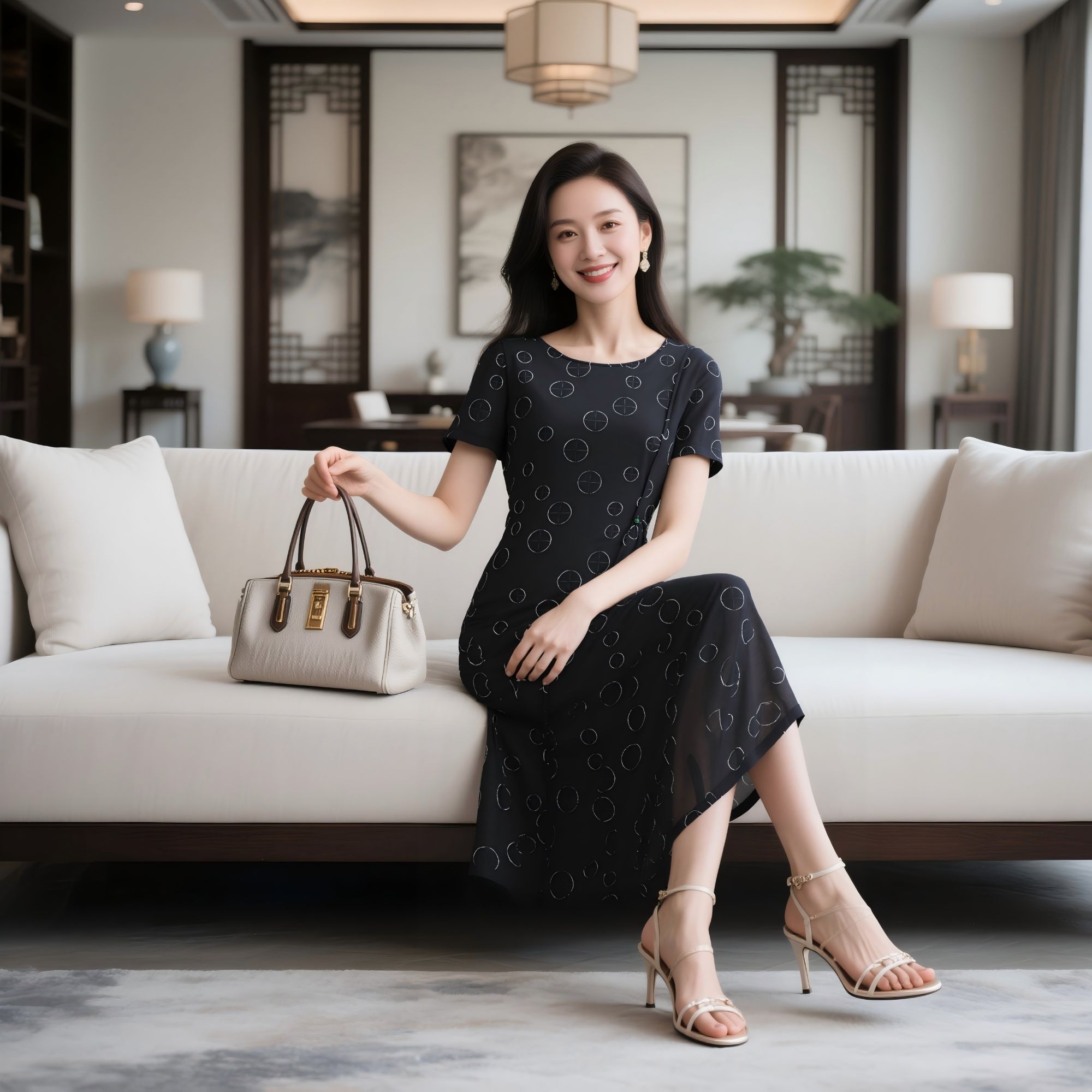 W710夏季提花气质名媛连衣裙洋气时尚