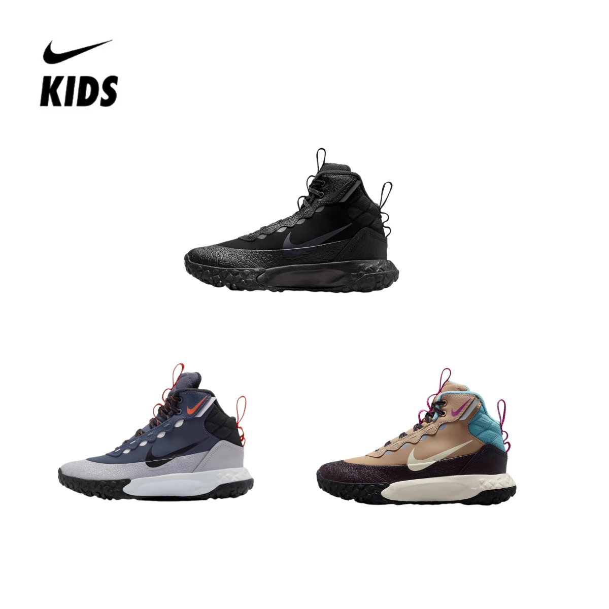 专柜正品耐克NIKE冬新款男女儿童高帮加绒防滑保暖雪地棉靴FV4174