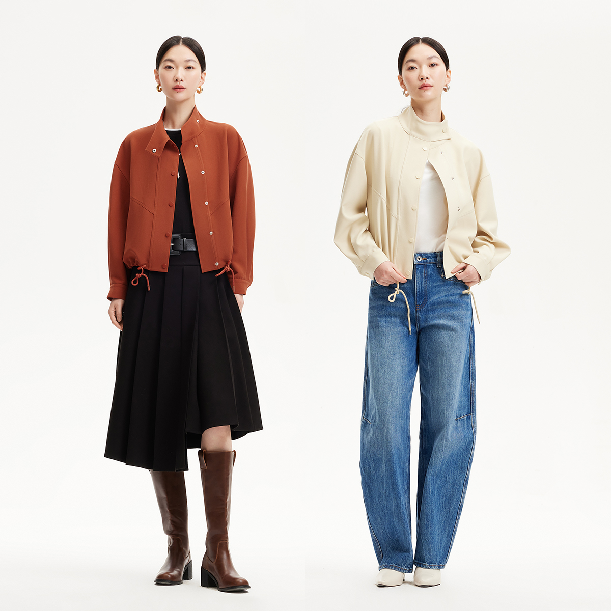 Vero Moda短款外套【逐风行者】25新款欧若风下摆抽绳领口325117017