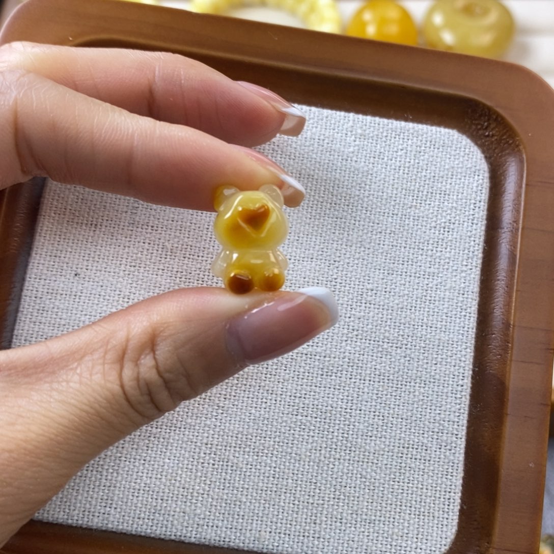 琥珀耳饰未镶嵌琥珀蜜蜡