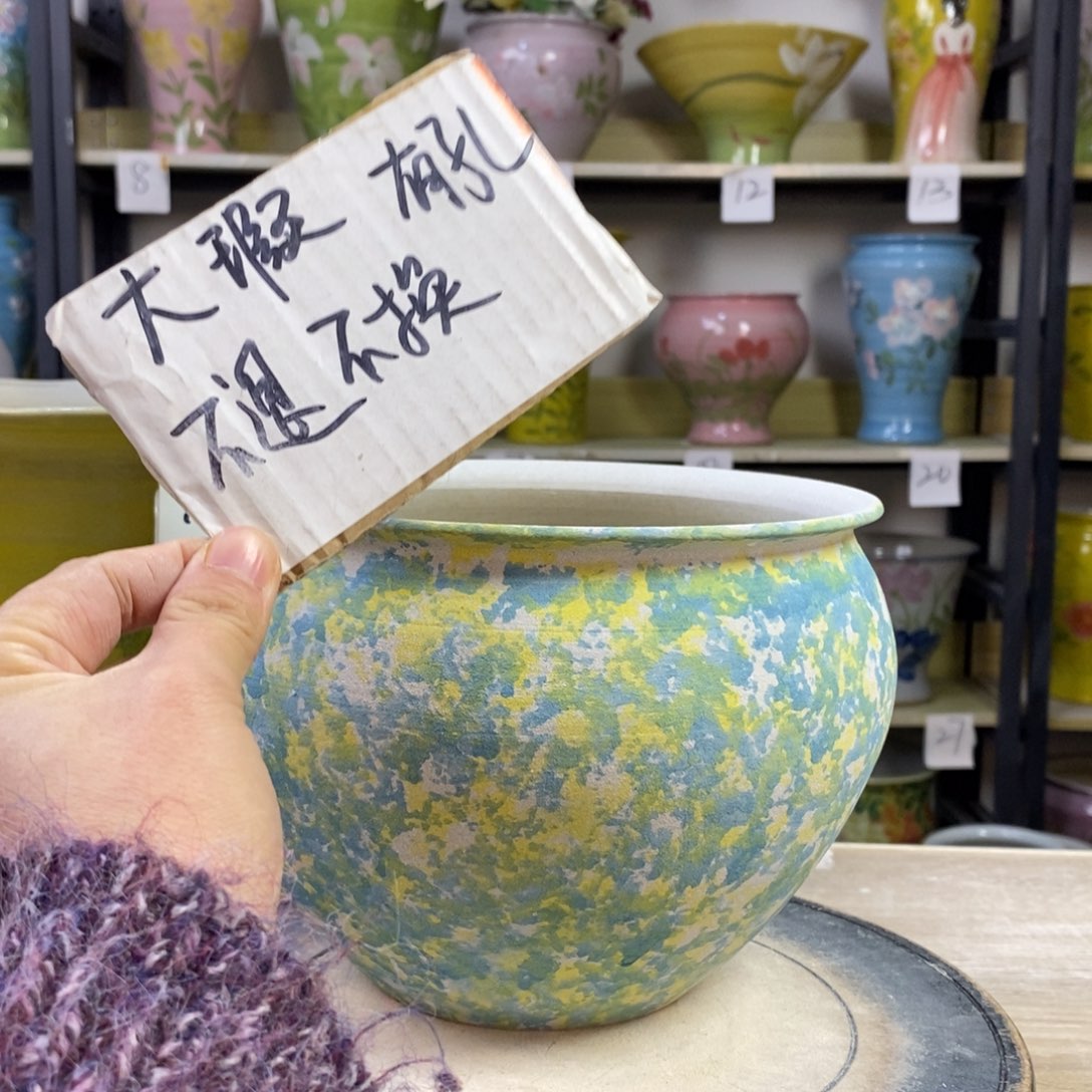 景德镇手工手绘陶瓷花盆