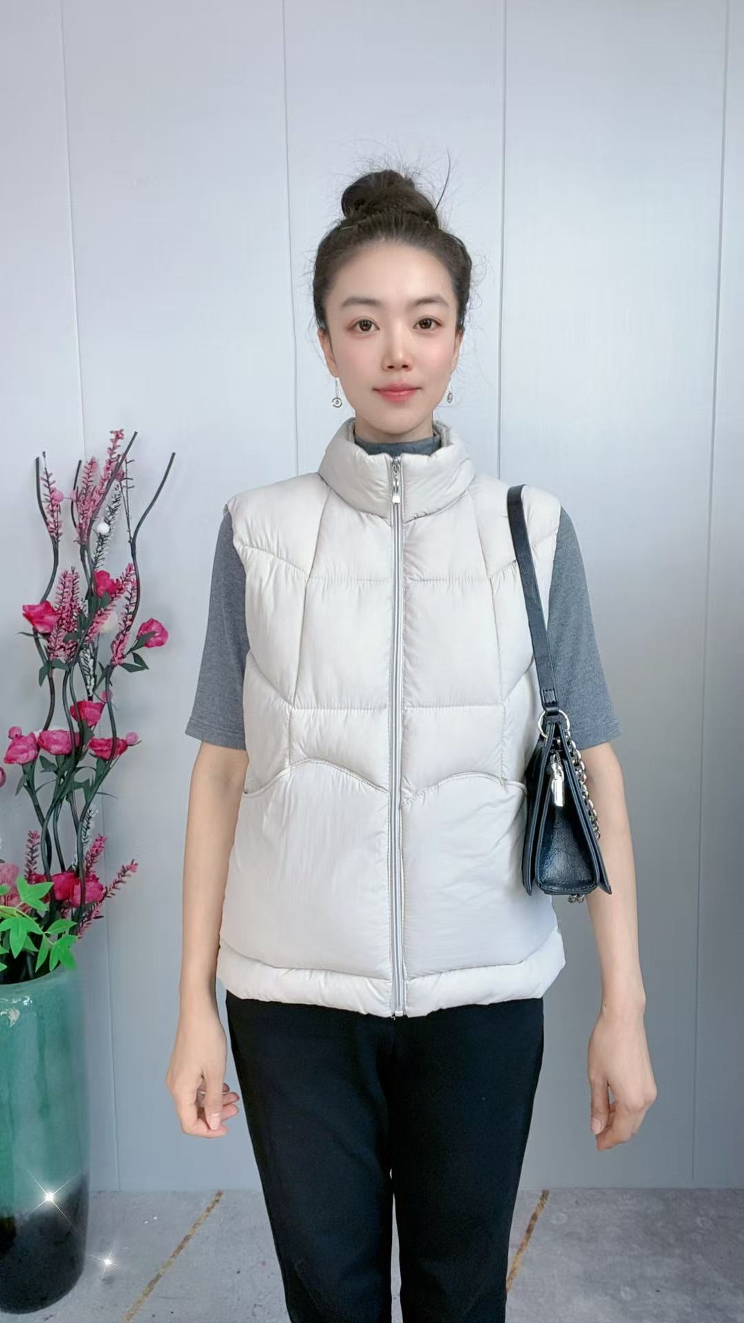 女生拉链保暖立领马夹显瘦百搭 柠檬