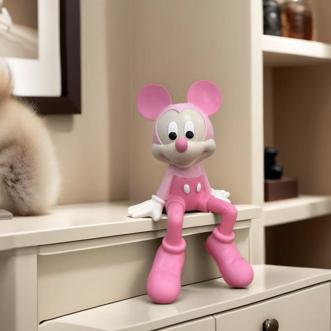 29cm粉色米奇坐姿米奇摆件客厅玄关电视柜酒柜办公室装饰品送礼物