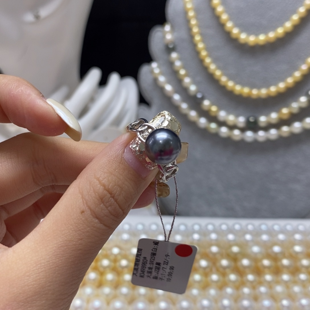 海水珍珠戒指银S925镶嵌