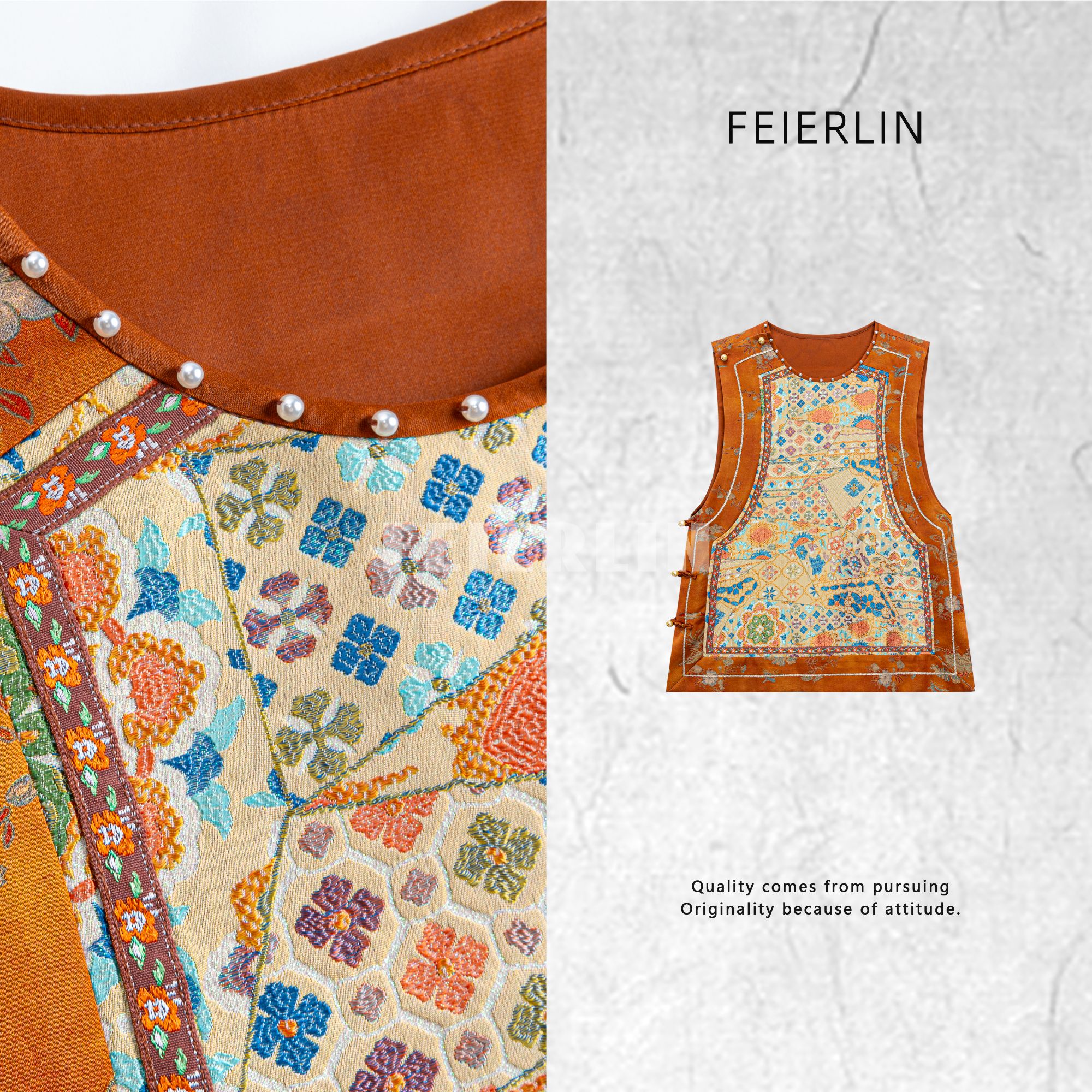 FEIERLIN- 2025深圳原创新中式女装桑蚕丝春款90372