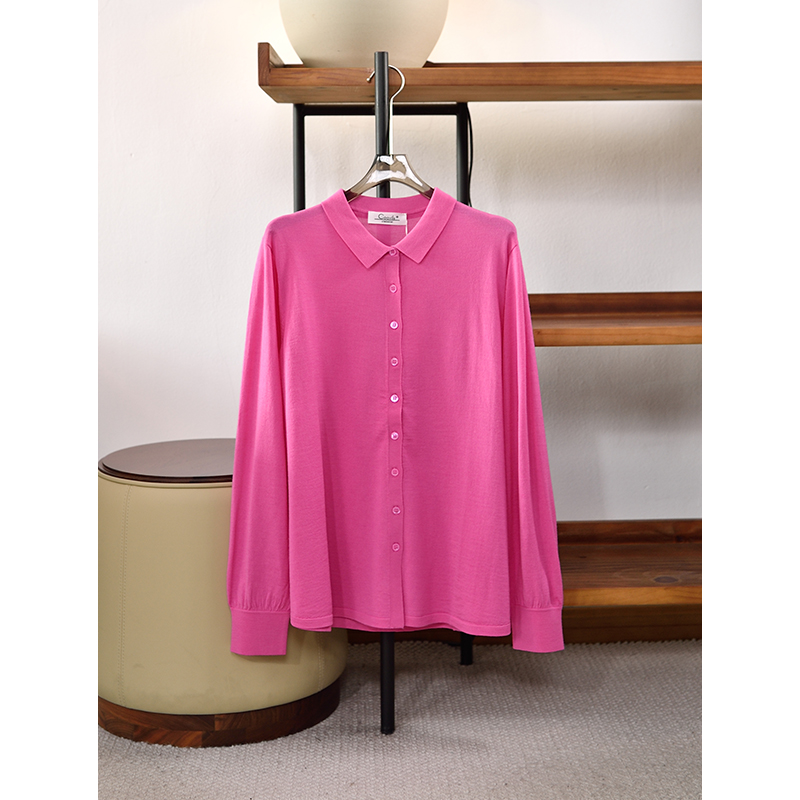 冬季新品 女款羊毛开衫扣子长袖