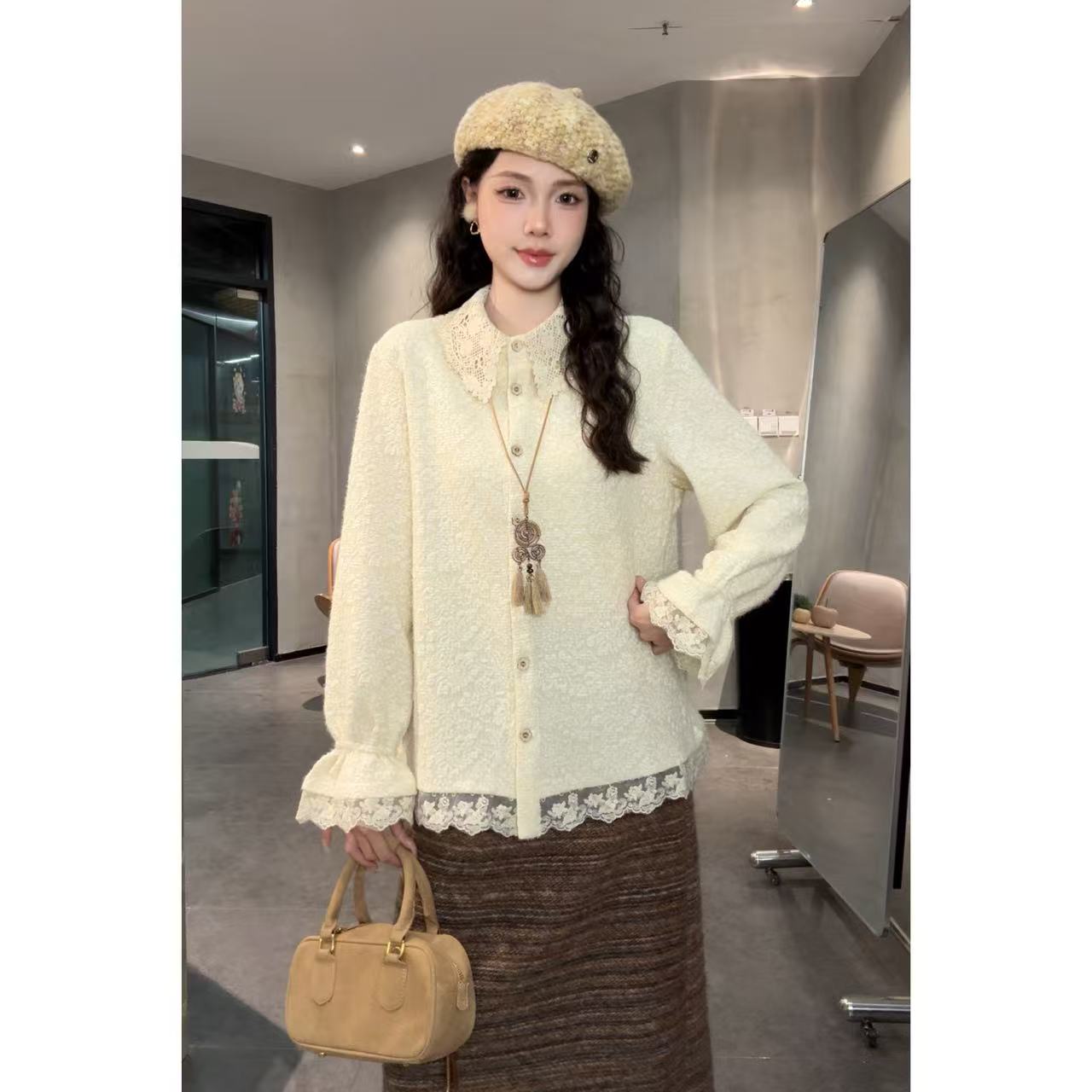 VGVL旻旻上衣【财阀千金】秋冬设计感小众气质百搭精致衬衫女21119