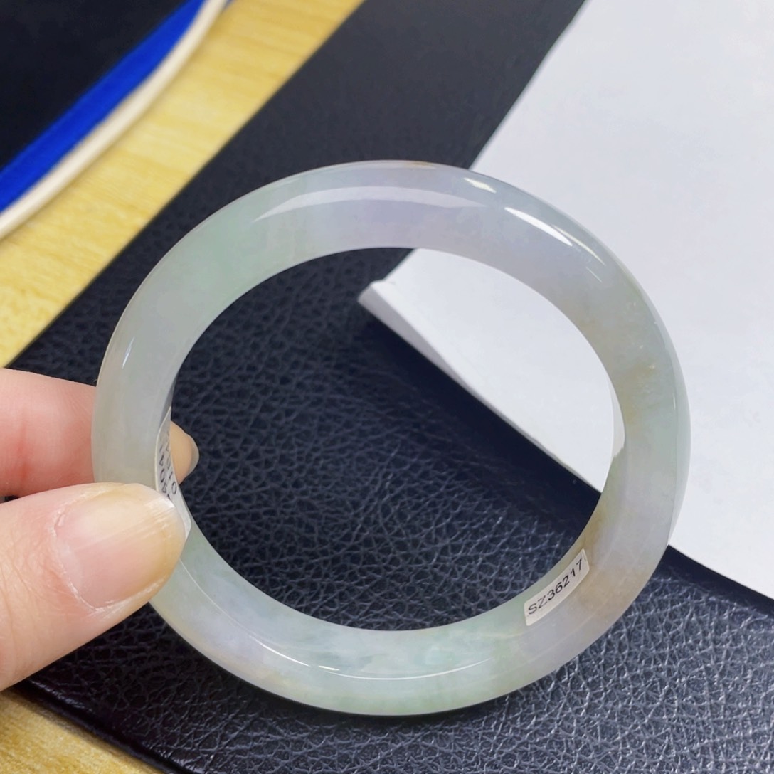 翡翠手镯未镶嵌54 圈默认有纹拍下不退换