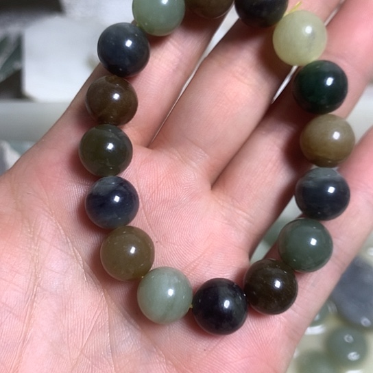 和田玉未镶嵌手串楼兰三色卡12