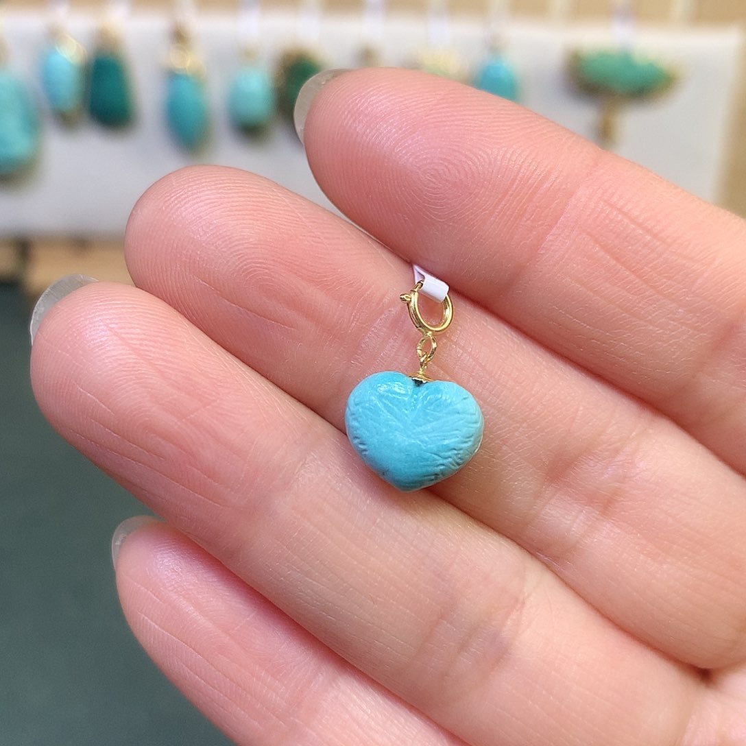 绿松石挂件18K金镶嵌