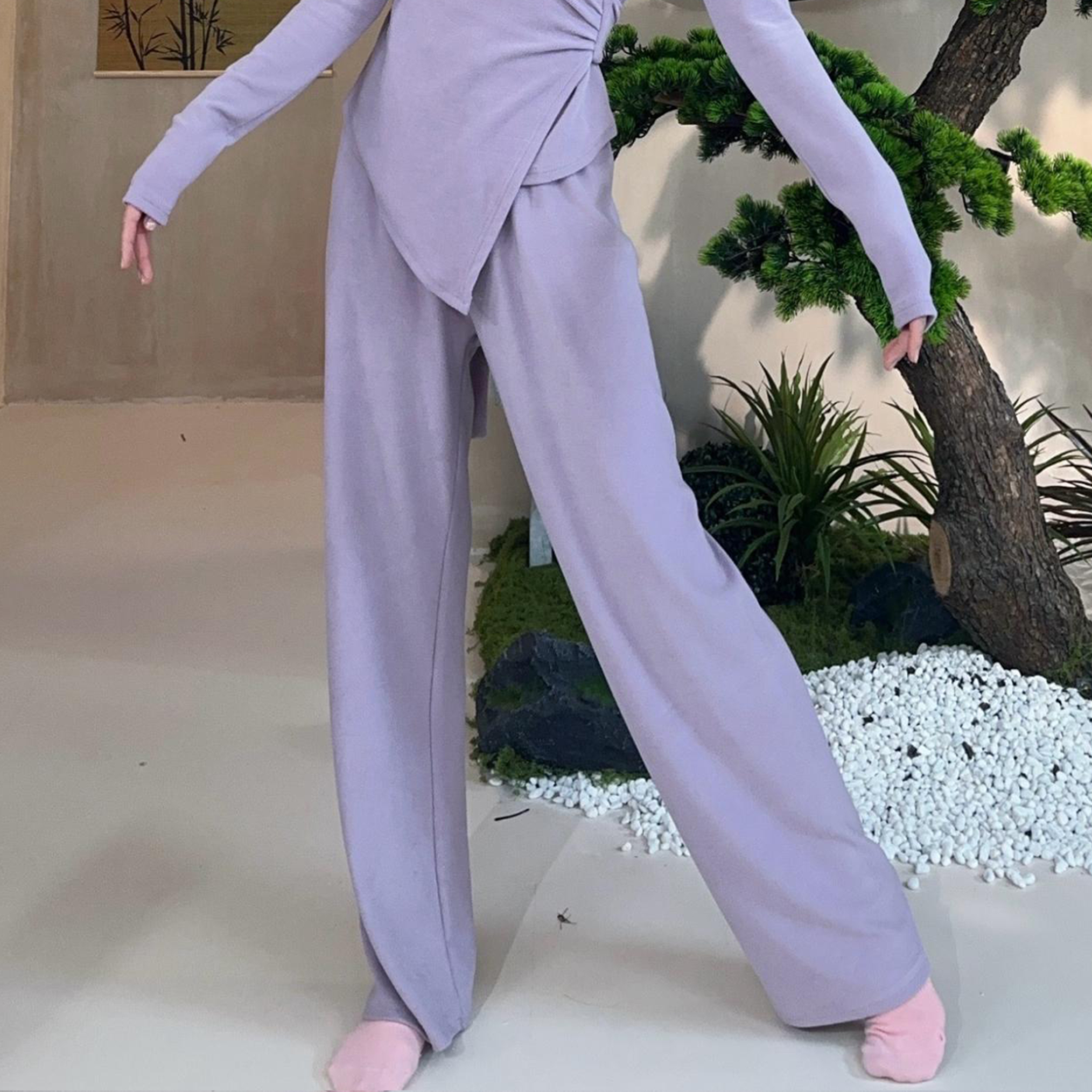 2025新款早秋现代舞古典舞羊绒裤子日常休闲修身显瘦中国舞舞蹈服