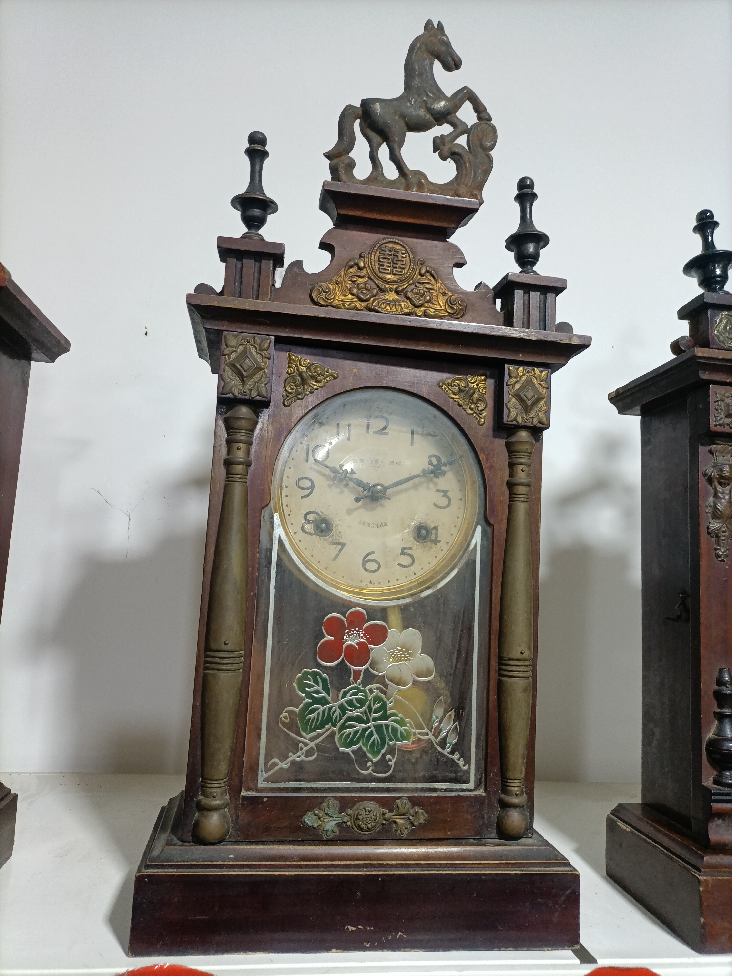 老物件创意座钟复古怀旧手工陶瓷精美机械钟表居家摆件改拍链接