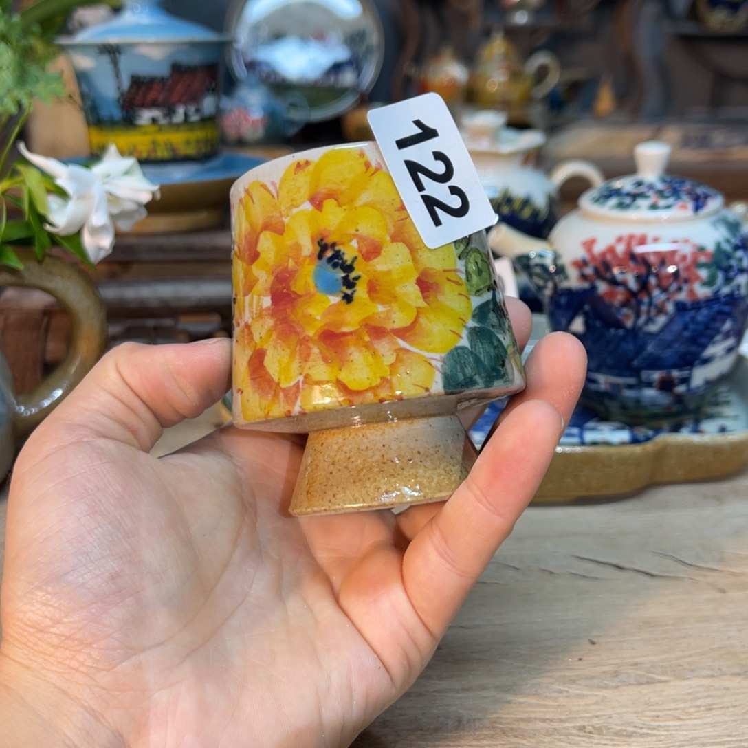 杯素浅淘瓷手工手绘