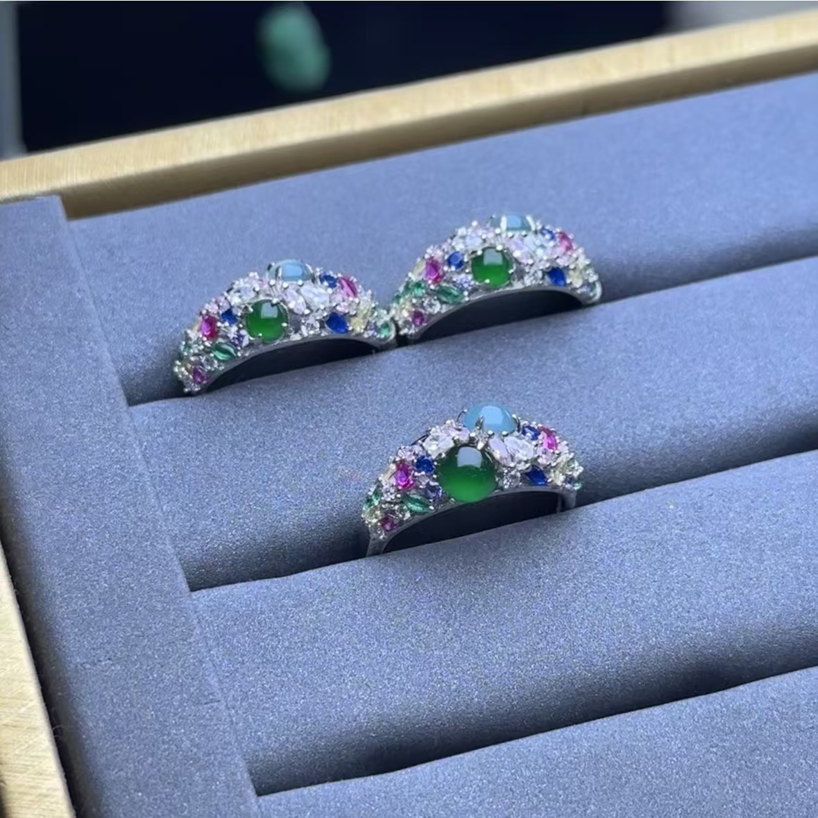 翡翠戒指耳饰多样性发1件ZG25110410