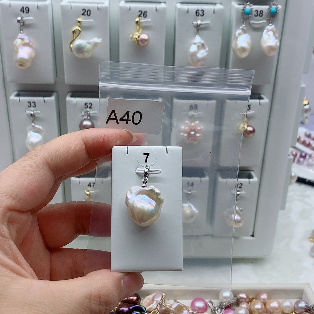 合金淡水珍珠吊坠(不含链)