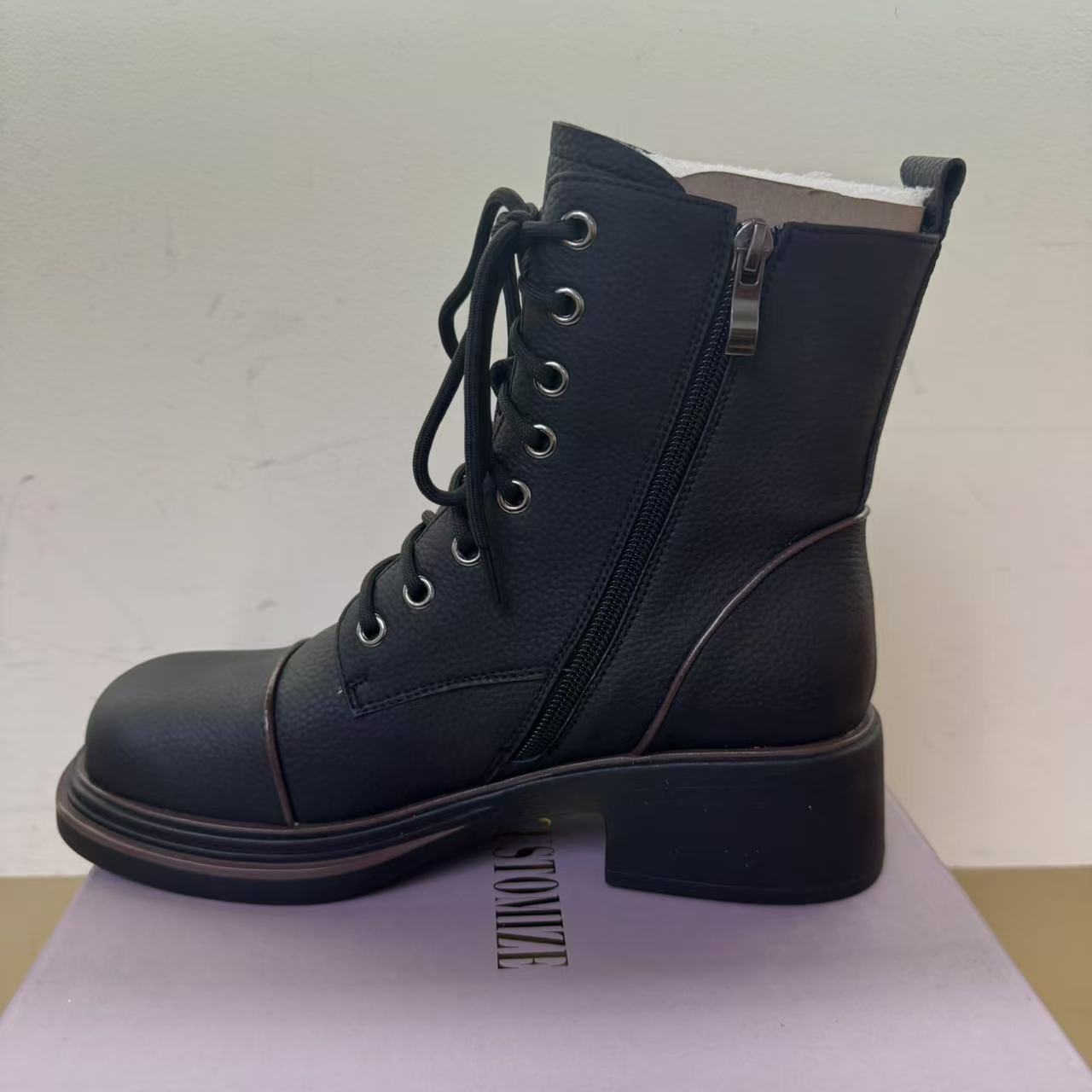 露露严选手工真皮时尚短靴女现货断码113