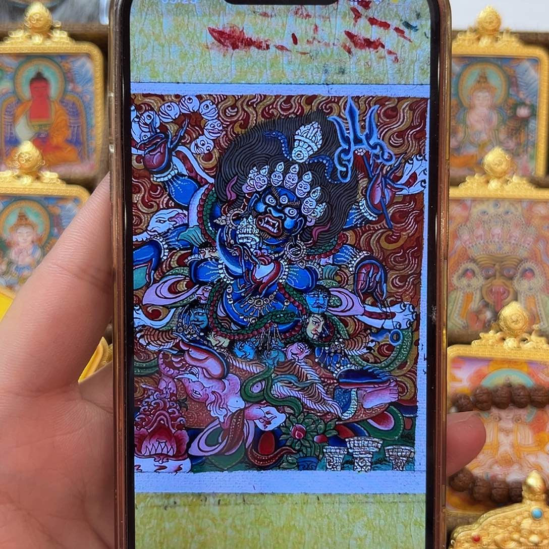 吊坠纯手绘大黑天