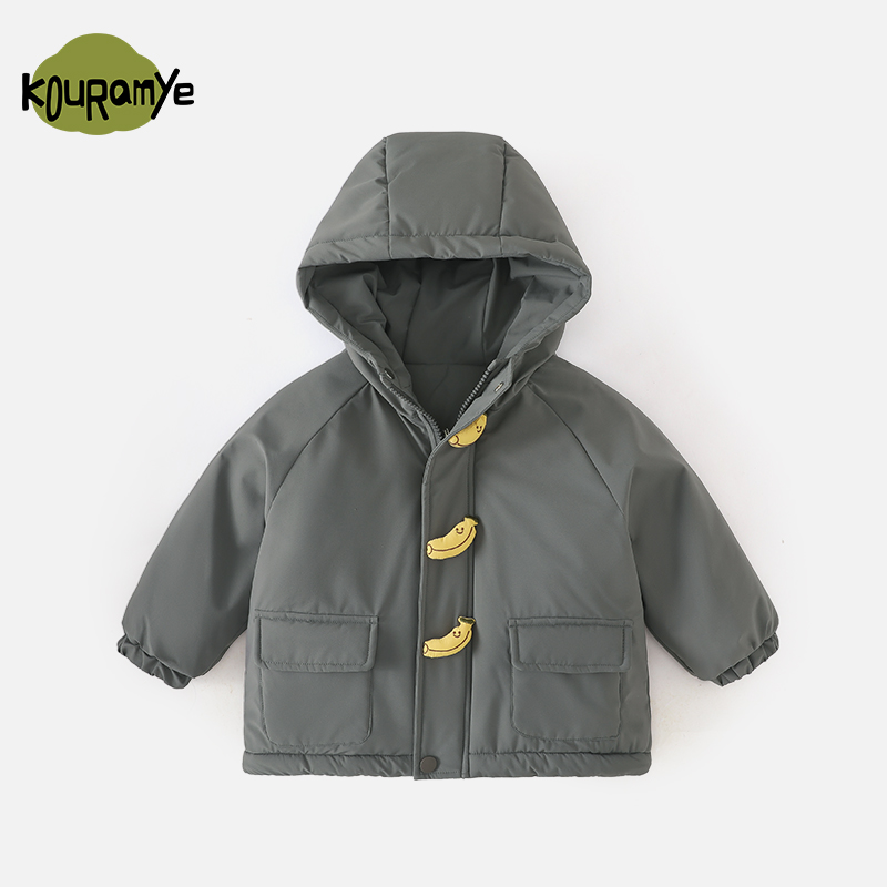 酷娃米冬款中小男女童刺绣立体玩偶外套20643