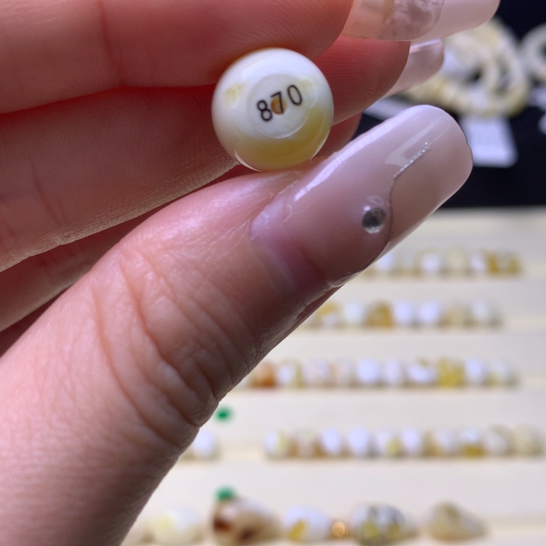 琥珀裸石未镶嵌海***空11.5毫米