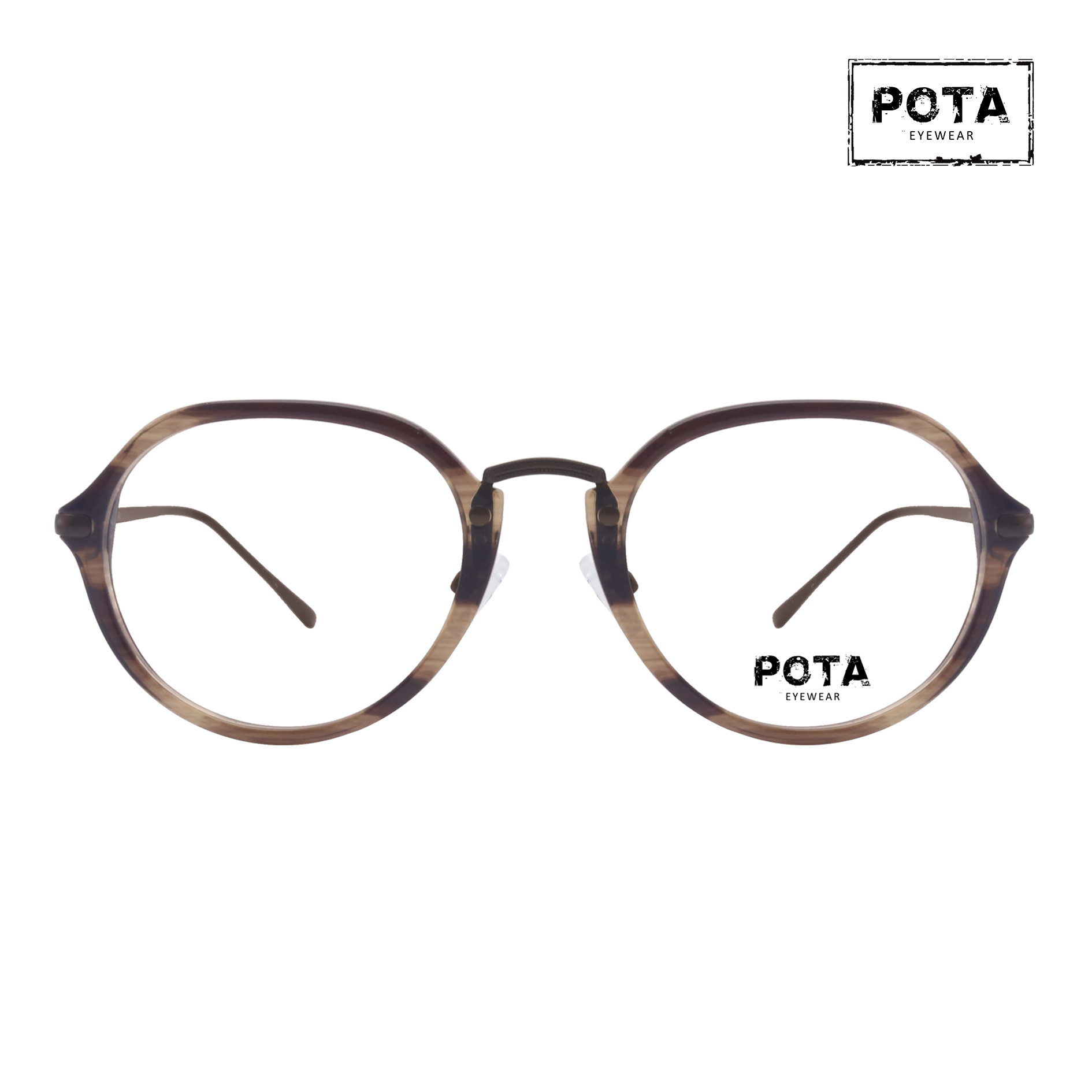 POTA EYEWEAR玳瑁时髦设计素颜镜框平光镜时尚百搭圆框个性PT0603